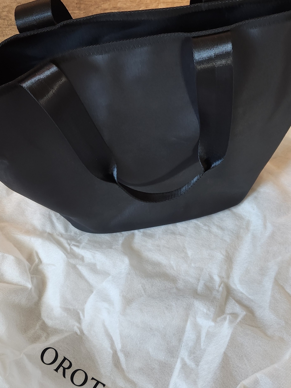Oroton Black Nylon Carryall Tote